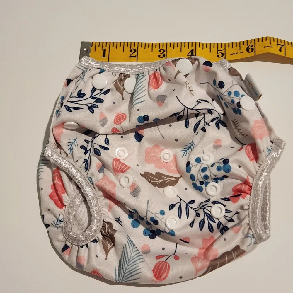 Cloth Diaper Cover Blue, Floral Reusable One Size Snaps Bundle of 2